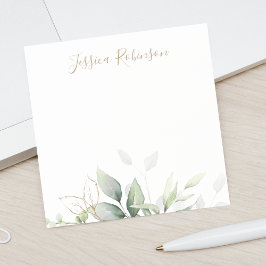 Personlig Watercolor Eucalyptus Greenery Post-it Block