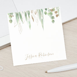 Personlig Watercolor Eucalyptus Greenery Post-it Block
