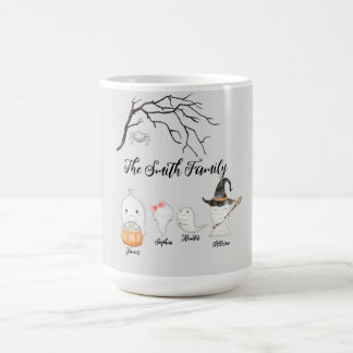 Personlig Watercolor Ghost Family Halloween Mugg