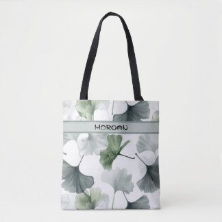 Personlig Watercolor Ginkgo Löv Mönster Tote Tygkasse