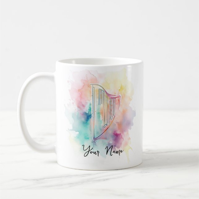 Personlig Watercolor Harp Mugg (Vänster)
