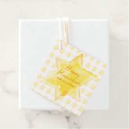 Personlig Watercolor Jewish Star Hanukkah Gåvor Etiketter