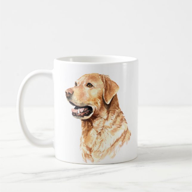 Personlig Watercolor Labrador Retriever Kaffemugg (Vänster)
