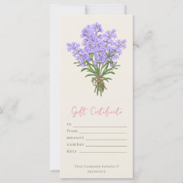 Personlig Watercolor Lavender Gift Certificate