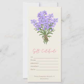 Personlig Watercolor Lavender Gift Certificate