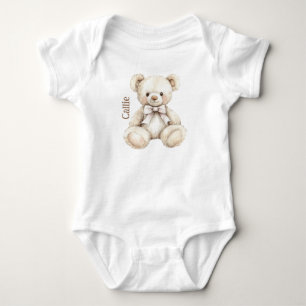Personlig Watercolor Nalle Baby T Shirt