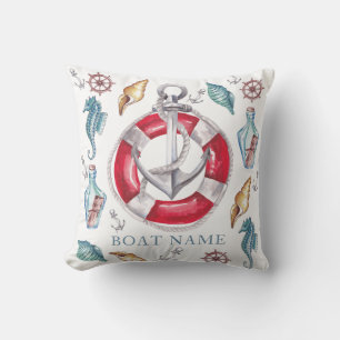 Personlig Watercolor Nautical inslag Kudde