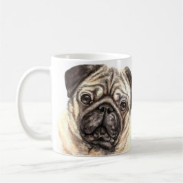 Personlig Watercolor Pug Mugg