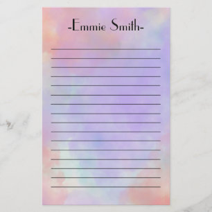Personlig Watercolor Rosa Lavender Lila Led Brevpapper