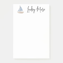 PERSONLIG WATERCOLOR SAILBOAT Post it notes Post-it Block