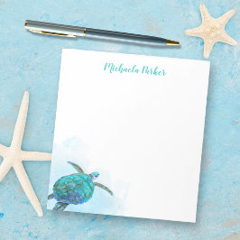 Personlig Watercolor Sea Turtle Stationery Anteckningsblock