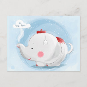 Personlig Watercolor Tekopp Elephant Vykort