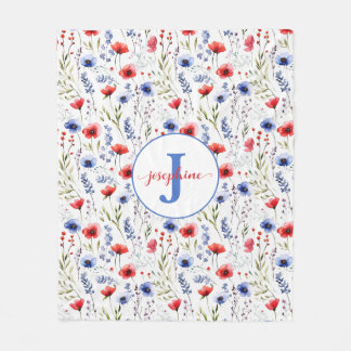 Personlig Watercolor Wildblomece Blanket Fleecefilt