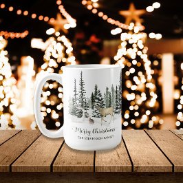 Personlig Watercolor Woodland God jul Kaffemugg