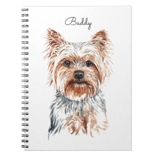 Personlig Watercolor Yorkie Anteckningsbok