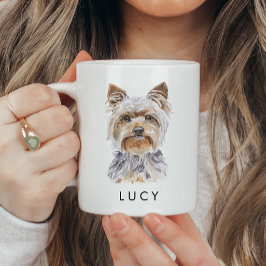 Personlig Watercolor Yorkie Hund älskare Mugg