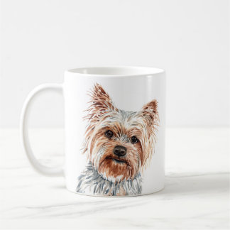Personlig Watercolor Yorkie Terrier Mugg