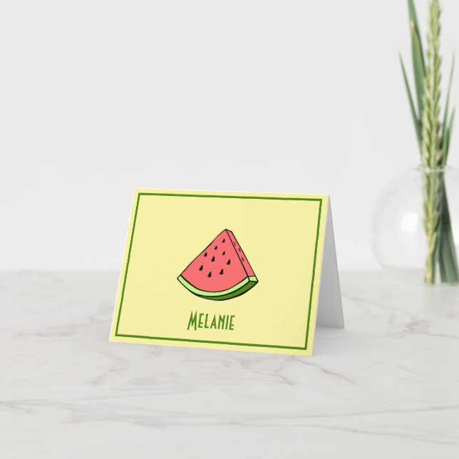 Personlig Watermelon Note Card Tack Kort (Framsida)