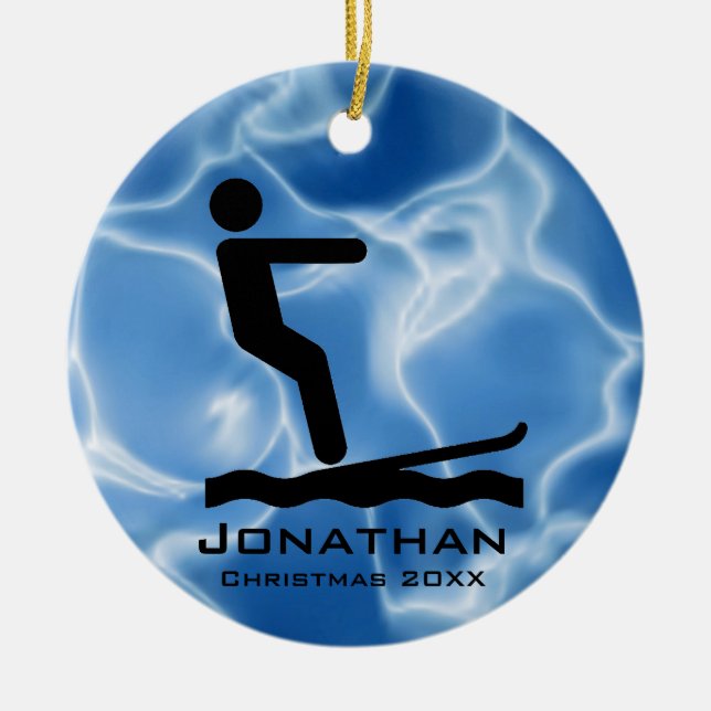 Personlig Waterskiing Ornament (Framsidan)