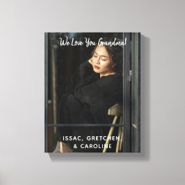 Personlig We Kärlek You Grandma Photo Script Canvastryck