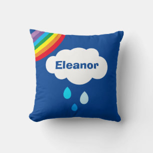 Personlig Weather Cloud and Raindrops Cushion Kudde