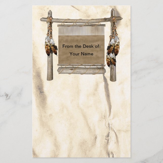 Personlig Weave Loom Native American Station Brevpapper (Framsida)