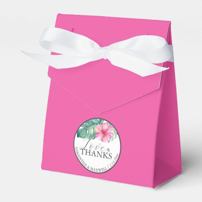 Personlig Wedding Favor Boxes Fuchsia Presentaskar (Framsidan Sidan)