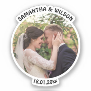 Personlig Wedding Favor GULD Foto Klistermärken