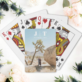 Personlig Wedding föredrar Monogram-spelkort Casinokort