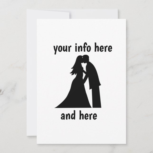 PERSONLIG WEDING INVITATIONS BRIDE & GROOM ART INBJUDNINGAR (Framsida)