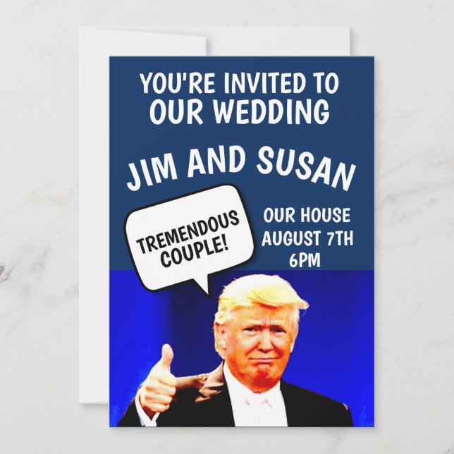 PERSONLIG WEDING INVITATIONS DONALD TRUMP INBJUDNINGAR (Framsida)