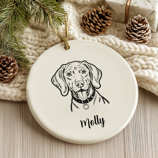 Personlig Weimaraner Hund Jul Julgransprydnad Keramik (Skapare uppladdad)