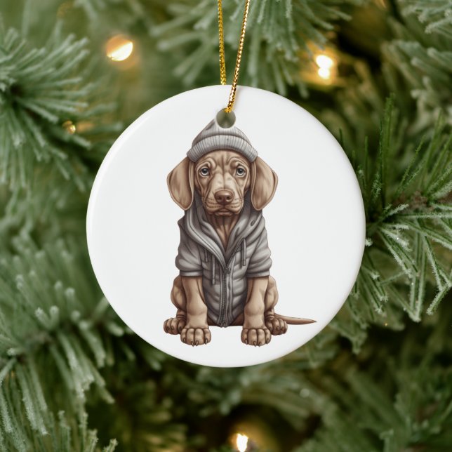 Personlig Weimaraner Hund Julgransprydnad Keramik (Träd)