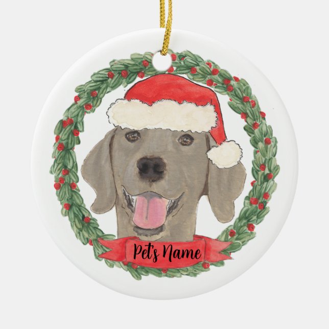 Personlig Weimaraner Julgransprydnad Keramik (Framsidan)