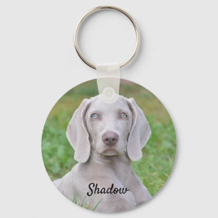 Personlig Weimaraner Puppy Hund Nyckelring