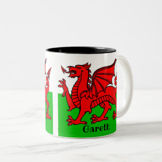 Personlig Welsh Flagga Two-Tone Coffee Mugg
