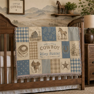 Personlig western cowboylapp för babypojkar filt