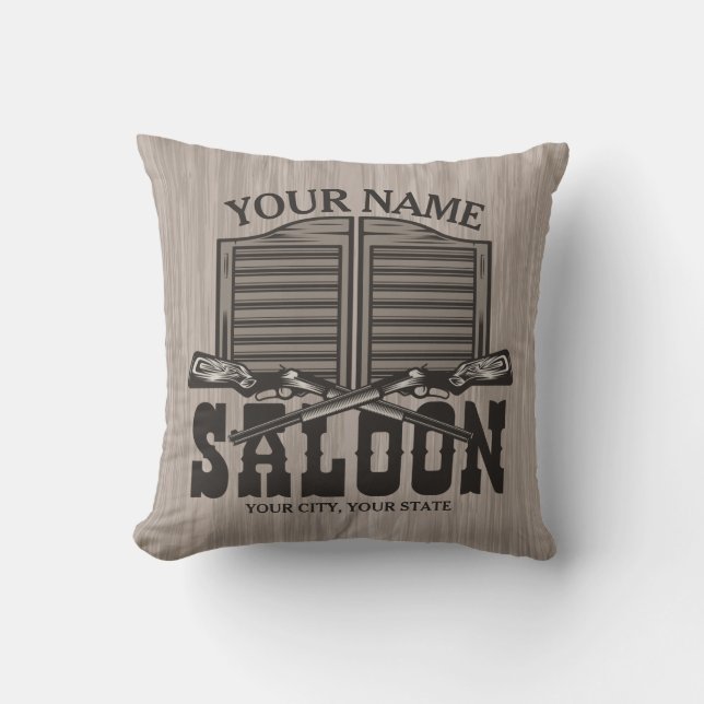 Personlig Western Rifle Guns Old Saloon Pub Kudde (Framsida)