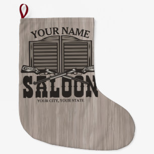 Personlig Western Rifle Guns Old Saloon Pub Stor Julstrumpa