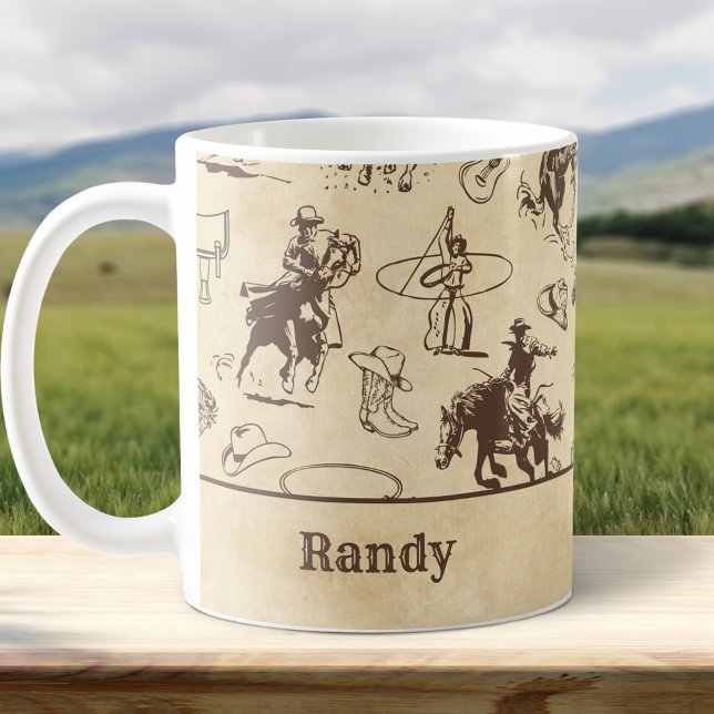 Personlig Western Rodeo Cowboy Kaffemugg (Skapare uppladdad)