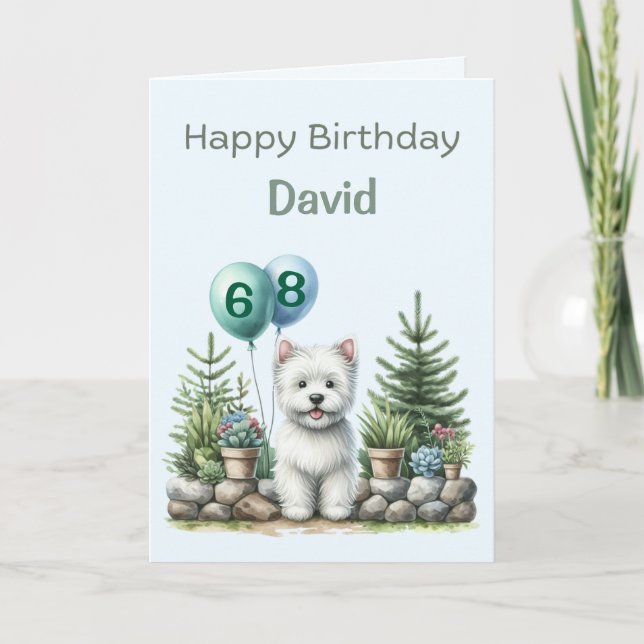 Personlig Westie Grattis på födelsedagen Card Kort (Framsida)