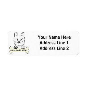 Personlig Westie Returadress Etikett