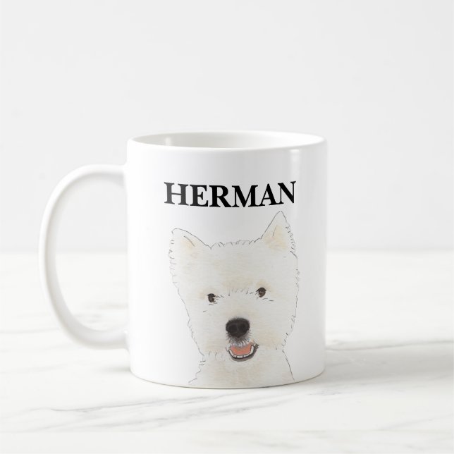 Personlig Westie Väster Highland Terrier Kaffemugg (Vänster)