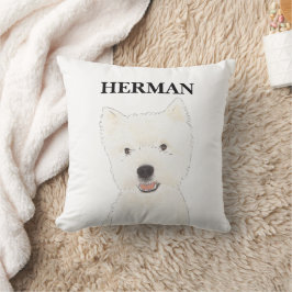 Personlig Westie Väster Highland Terrier Kudde