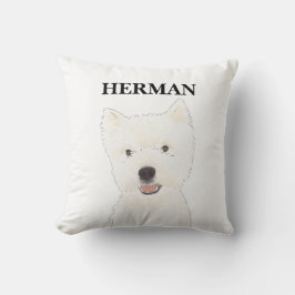 Personlig Westie Väster Highland Terrier Kudde