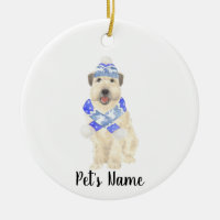 Personlig Wheaten Terrier jul Blue Scarf