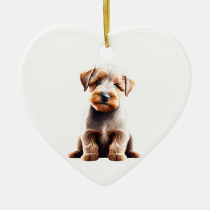 Personlig Wheaten Terrier Puppy Julgransprydnad Keramik