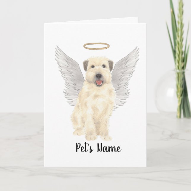 Personlig Wheaten Terrier Sympathy Memorial Kort (Framsida)