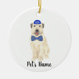 Personlig Wheaten Terrier Yarmulke and Tie Julgransprydnad Keramik
