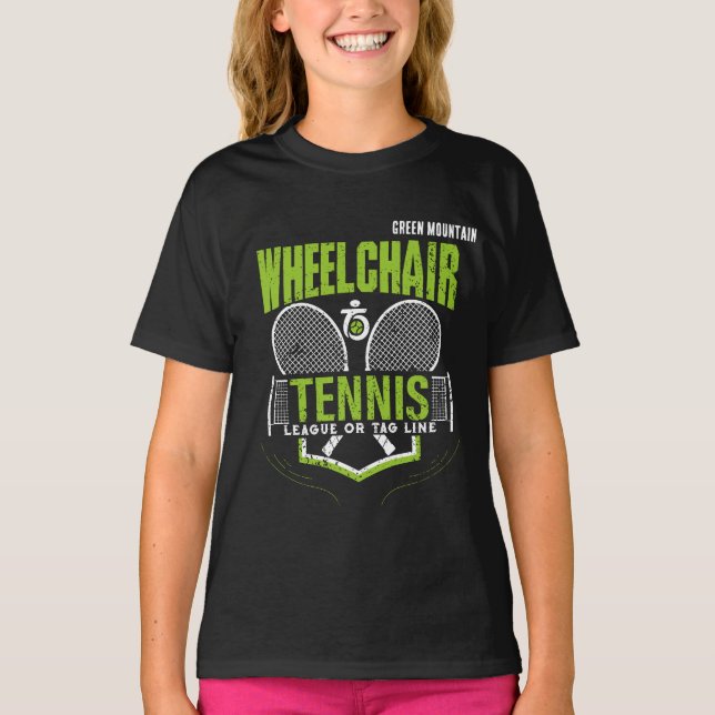 Personlig Wheelstol Tennis Klubb League Namn T Shirt (Framsida)